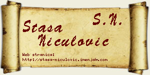 Staša Niculović vizit kartica